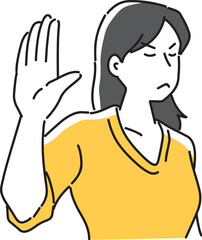 強く拒否する女性