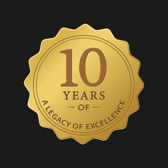 10 Years Anniversary Gold Badge – Legacy of Excellence Emblem