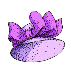 accessory derby hat sketch hand drawn vector