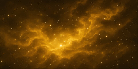 An abstract, deep blue galaxy background with bright, starry light and a vibrant nebula © Ashraful