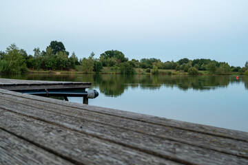 Fototapeta premium Lake with wooden pier