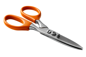 Crafting scissors with orange handles