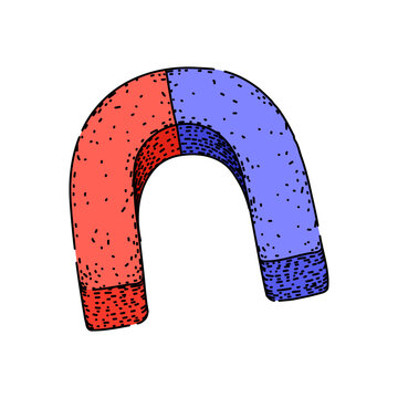 polarity magnet sketch hand drawn vector