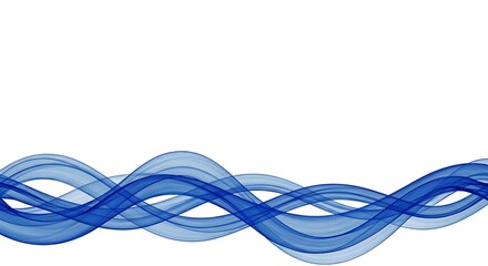 Fototapeta premium Abstract Blue Waves on White Background: A Seamless Wave Pattern Design