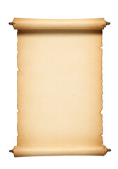 Isolated Realistic Image of Beige Scroll on Transparent Background