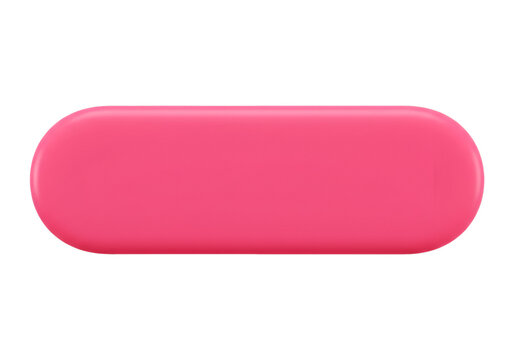 Isolated Pink Rounded Rectangle Button Element On Transparent Background