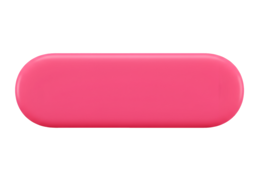 Isolated Pink Rounded Rectangle Button Element On Transparent Background