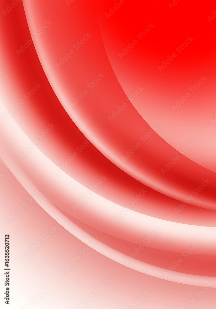Wall mural an energetic graphic design with a seamless gradient transition from bold red to soft white curves.
