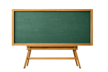 Green chalkboard on a wooden stand for classrooms