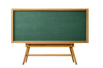Green chalkboard on a wooden stand for classrooms