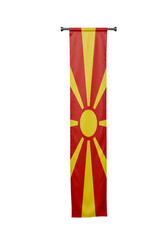 Isolated Macedonia Banner with Red and Yellow Colors on Transparent Background
