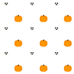 Soft Ghost and Pumpkin Pattern