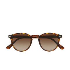 Isolated Round Sunglasses with Brown Frames and Gradient Lenses on Transparent Background Photo