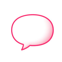 Isolated Pink And White Speech Bubble Illustration On Transparent Background