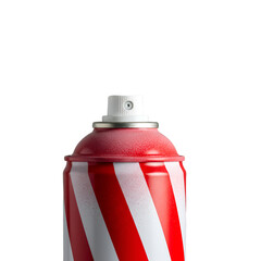 Isolated Spray Can with Red and White Stripes Illustration with Transparent Background