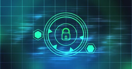 Cybersecurity lock showing connectivity learning mark concept 4K. Binary coding matrix like cyber virus attack malware like. Trojan sending a security hacking process. Modern encryption control auth.
- Powered by Adobe