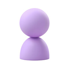 3d icon of purple sphere and dome shape isolated on transparent background