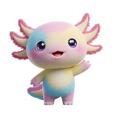 Cute Plushie Mascot in Pastel Colors, Isolated Transparent PNG for Stickers and Emojis