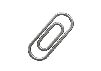 Isolated Silver Paperclip Illustration with Transparent Background