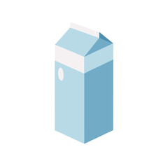 Watercolor milk carton in clean design with white background for food or breakfast themes