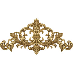 Ornate Gold Decorative Flourish with Fleur de Lis Motif antique architectural