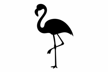 flamingo silhouette vector isolated, flamingo black symbol