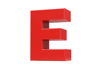 Isolated Red 3D Letter E Isolated on a Black Background Illustration