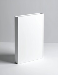 Blank hardcover book mockup floating on white 3D rendering