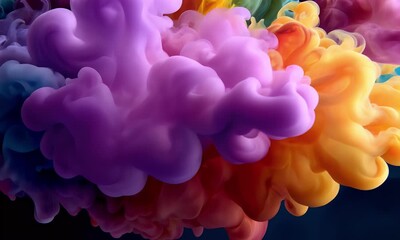 Colorful ink clouds in water, vibrant colors on a black background.
 - Powered by Adobe