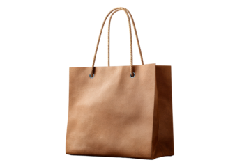 Simple brown tote bag with rope handles