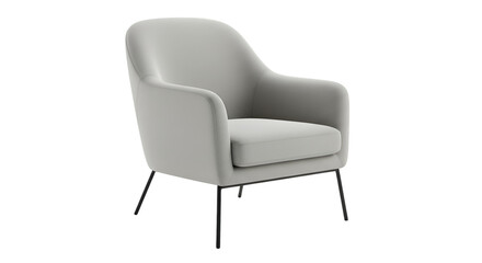 Isolated Photo Of Soft Gray Armchair On Black Isolated Background