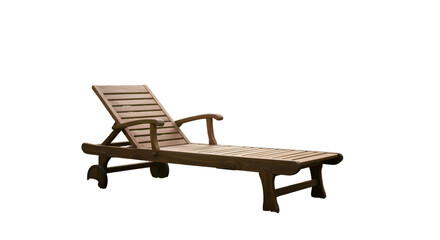 Isolated Wooden Lounge Chair with Transparent Background Photo