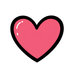 Isolated Pink Heart Illustration on a Transparent Background