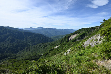 Fototapeta premium Climbing Mount Amakazari, Niigata, Japan