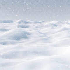 Photo of Snow Covered Field with Falling Snow in Winter Season