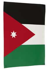 Jordan Flag Illustration With Red Triangle and White Star Isolated
