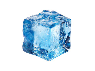 Obraz premium Single ice cube isolated on black background refreshing cold drink, Isolated On White Background, Png Transparent