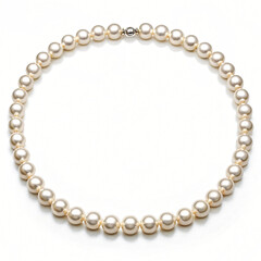 Fototapeta premium Elegant pearl necklace isolated on white background