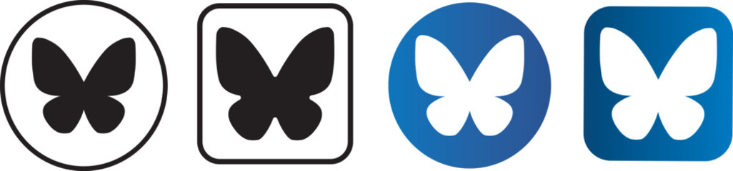 Blue sky icon vector set. Blue sky button application, blue sky icon isolated illustration, outline styles symbol,
