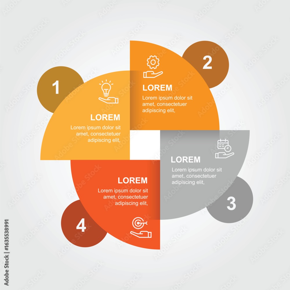Wall mural 4 step infographic template vector element with icons suitable for business information and graphic 