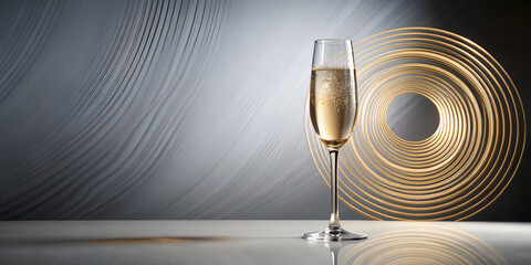 Champagne glass creating a swirling micro vortex when poured for a dramatic and elegant celebration
