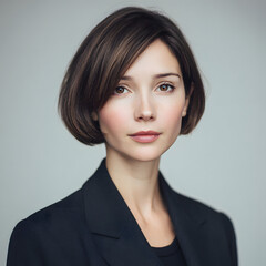 Portrait of a Confident Woman with a Short, Stylish Haircut