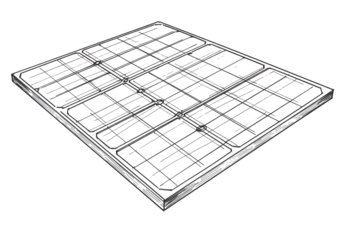 Isometric Grid Illustration In Black And White With Transparent Background