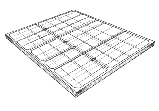 Isometric Grid Illustration In Black And White With Transparent Background