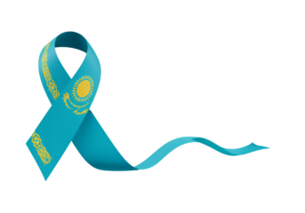 Kazakhstan Ribbon Flag Illustration Symbol On Transparent Background