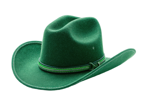 Emerald green cowboy hat with a light gray/green band - Powered by Adobe