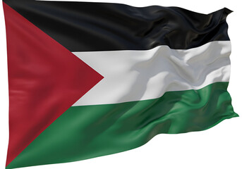 Obraz premium Palestinian Flag Waving on Transparent Background a National Symbol Representation