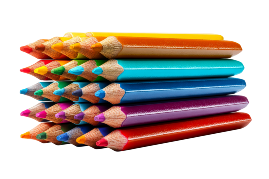 Vibrant colored pencils on table