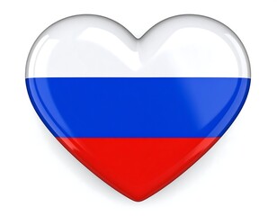 Fototapeta premium Glossy heart-shaped image featuring the Russian tricolor