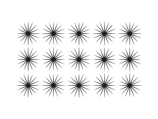 Obraz premium Fifteen starburst silhouettes vector isolated on white background.